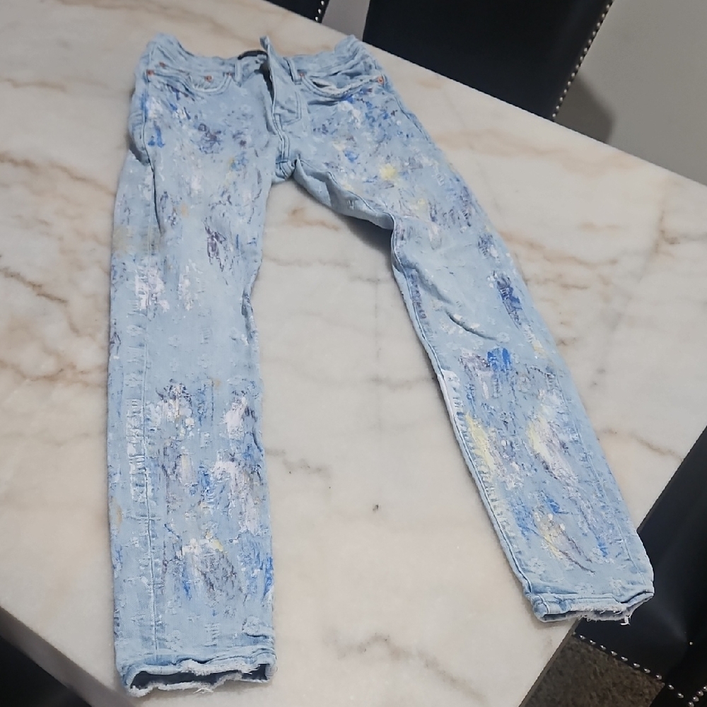 Trendy Light Blue Men's Skinny Jeans